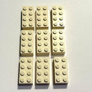 Vintage 1980's Lego Parts - White 2x4 - 9 Pieces (LGP-02)